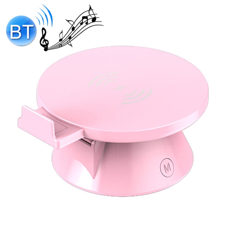 10W Multifunctional Universal Horizontal / Vertical Flash Charging Wireless Charger Bluetooth Speaker with USB Interface(Pink)