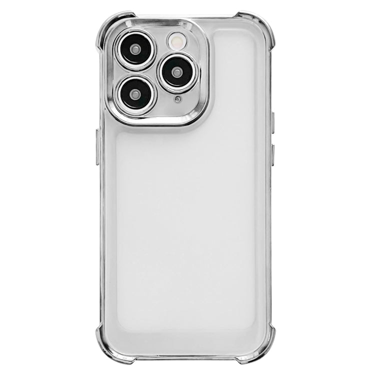 For iPhone 15 Pro Electroplating Four-corner Shockproof Space Phone Case(Silver)