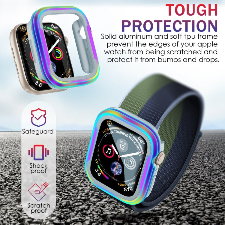 For Apple Watch Series 8 / 7 41mm Aluminum Alloy + TPU 2 in 1 Protective Case(Iridescent)