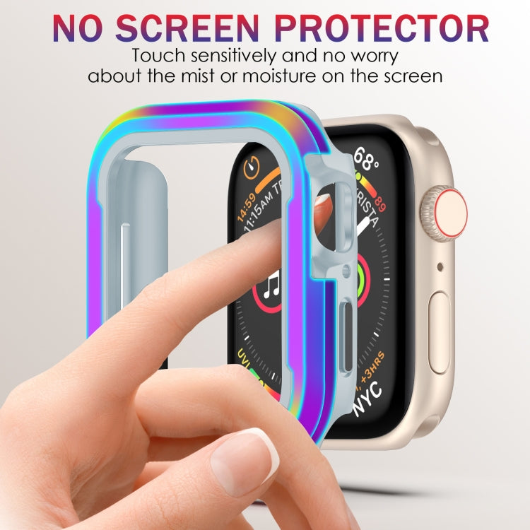 For Apple Watch Series 8 / 7 41mm Aluminum Alloy + TPU 2 in 1 Protective Case(Iridescent)