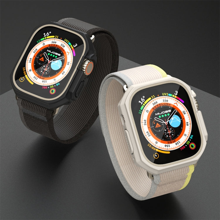 For Apple Watch Ultra 49mm Mijobs Ultra-thin Bezel PC Watch Case(Transparent Black)