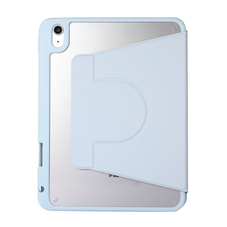 2 in 1 Acrylic Split Rotating Leather Tablet Case For iPad 10th Gen 10.9 2022(Ice Blue)