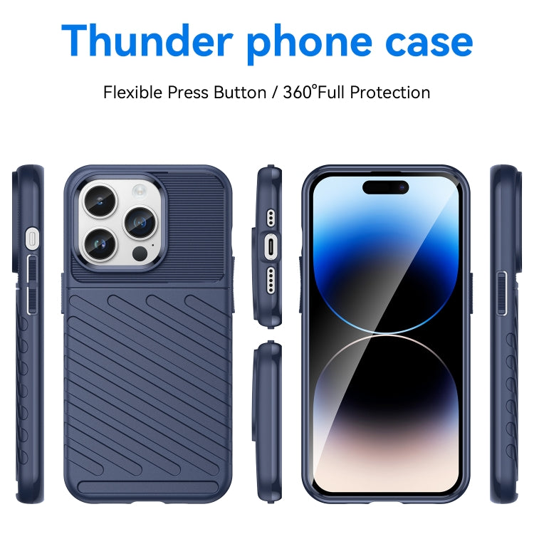 For iPhone 15 Pro Thunderbolt Shockproof TPU Phone Case(Blue)