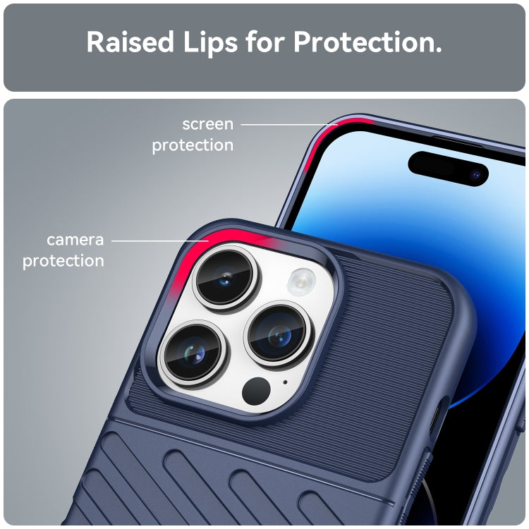 For iPhone 15 Pro Thunderbolt Shockproof TPU Phone Case(Blue)