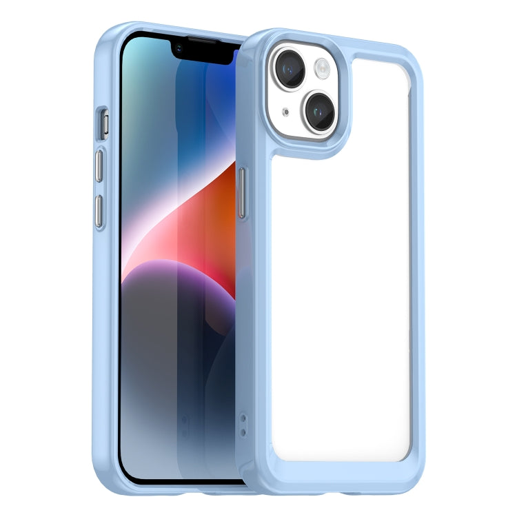 For iPhone 15 Colorful Series Acrylic + TPU Phone Case(Blue)