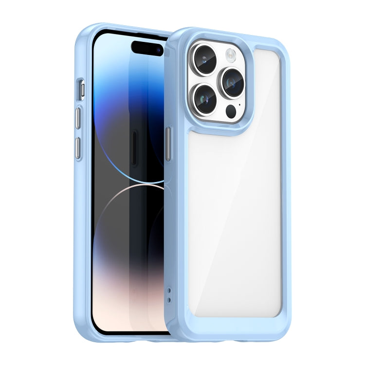 For iPhone 15 Pro Max Colorful Series Acrylic + TPU Phone Case(Blue)