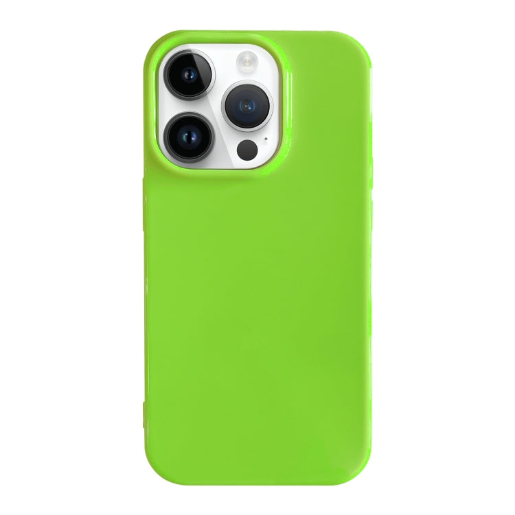For iPhone 14 Pro Shockproof Solid Color TPU Phone Case(Fluorescent Green)