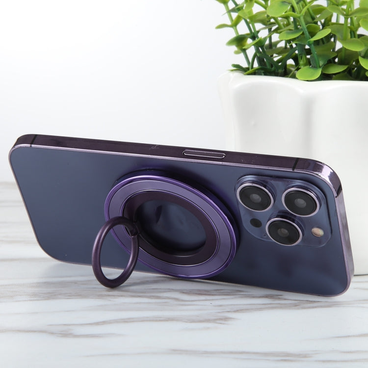 Rotating Ring Metal Mobile Phone Holder(Purple)