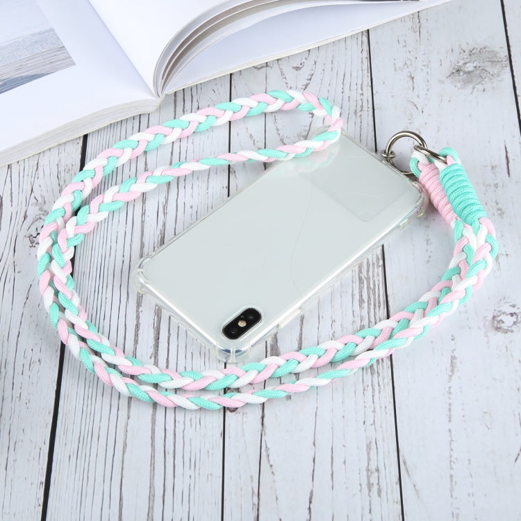 Universal Phone Three Strand Long Lanyard(White Blue Pink)