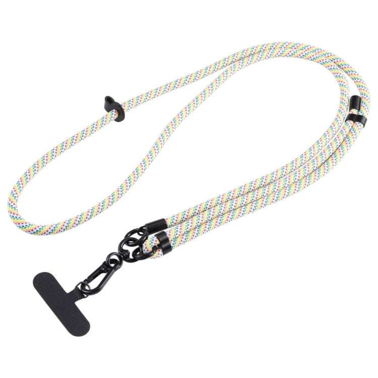 7mm Adjustable Crossbody Mobile Phone Anti-Lost Lanyard with Clip(Rainbow Twill)