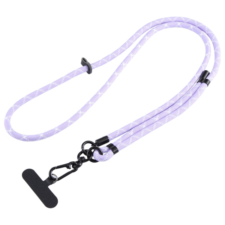 7mm Adjustable Crossbody Mobile Phone Anti-Lost Lanyard with Clip(Purple White X Line)