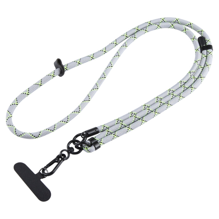 7mm Adjustable Crossbody Mobile Phone Anti-Lost Lanyard with Clip(Black Green Light Grey)