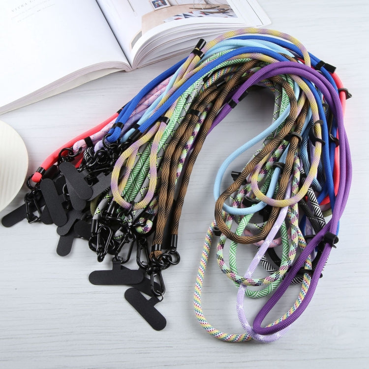 7mm Adjustable Crossbody Mobile Phone Anti-Lost Lanyard with Clip(Purple White X Line)