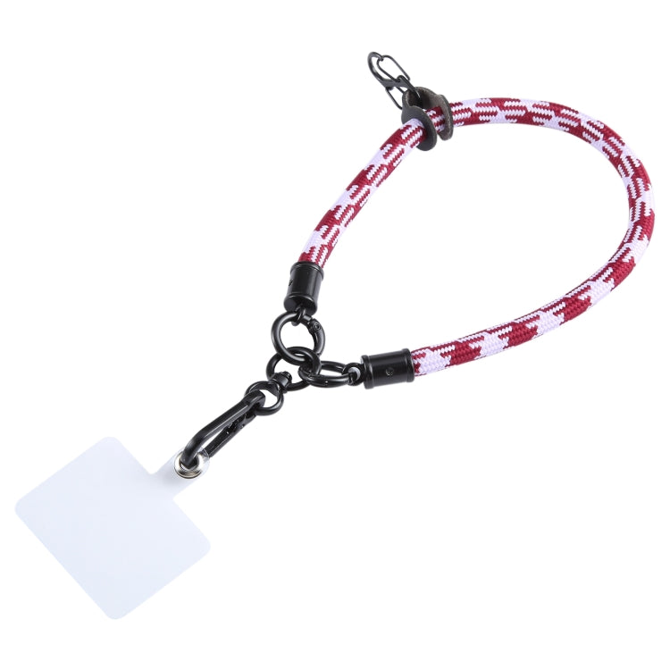 Universal Mobile Phone Pattern Short Wrist Lanyard(Purple Red)