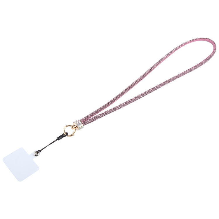 Universal Phone Flash Diamond Long Lanyard(Pink)