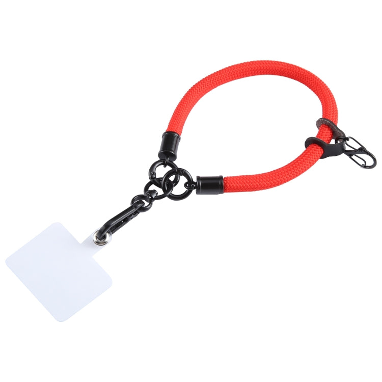 Universal Mobile Phone Solid Color Short Wrist Lanyard(Red)