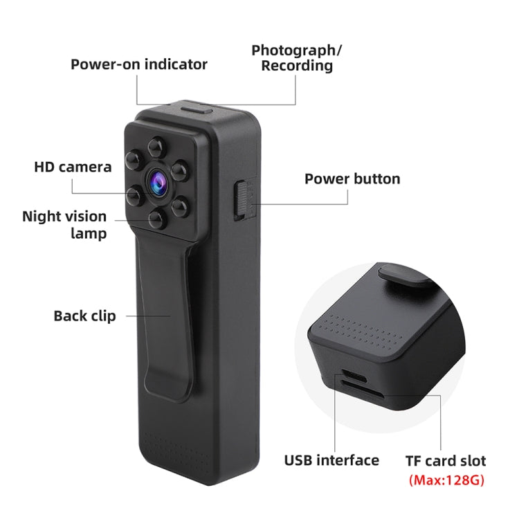 K11 Back Clip Camera Convenient Outdoor Sports Recorder