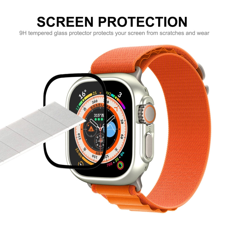 For Apple Watch Ultra 49mm ENKAY 2 in 1 PC Case + Full Coverage 9H Tempered Glass Film(White)