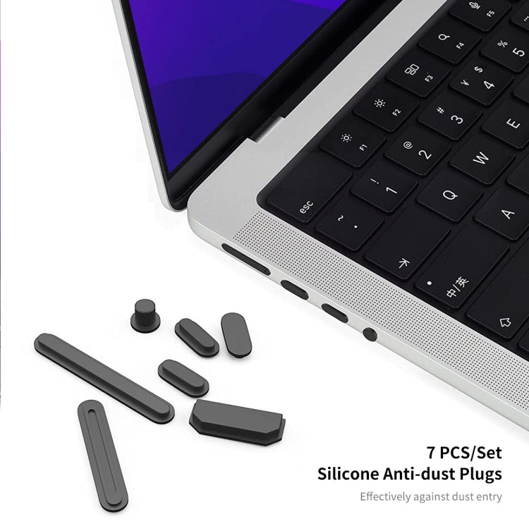 For MacBook Pro 14.2 A2442/A2779 2023 ENKAY Hat-Prince 3 in 1 Protective Bracket  Case Cover Hard Shell with TPU Keyboard Film / Anti-dust Plugs, Version:US(Black)