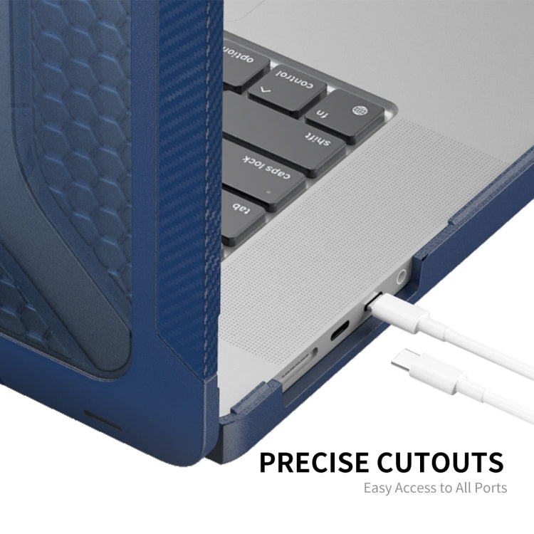 For MacBook Pro 14.2 A2442/A2779 2023 ENKAY Hat-Prince 3 in 1 Protective Bracket  Case Cover Hard Shell with TPU Keyboard Film / Anti-dust Plugs, Version:EU(Blue)