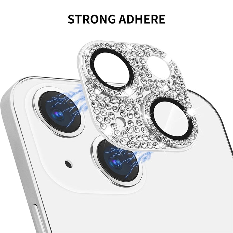 For iPhone 13 / 13 mini ENKAY Hat-Prince Blink Diamond Camera Lens Aluminium Alloy Tempered Glass Film(Pink)
