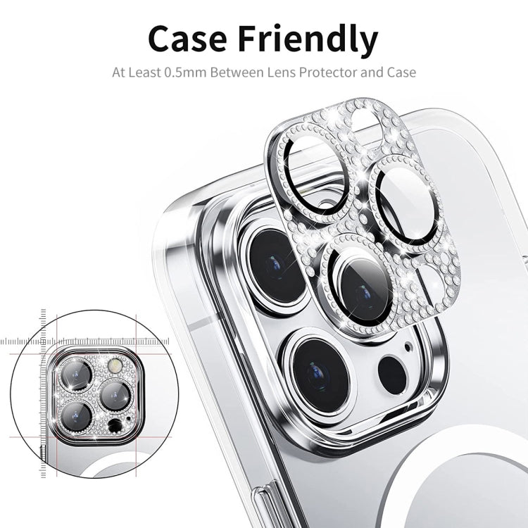 For iPhone 14 Pro / 14 Pro Max ENKAY Hat-Prince Blink Diamond Camera Lens Aluminium Alloy Tempered Glass Film(Black)