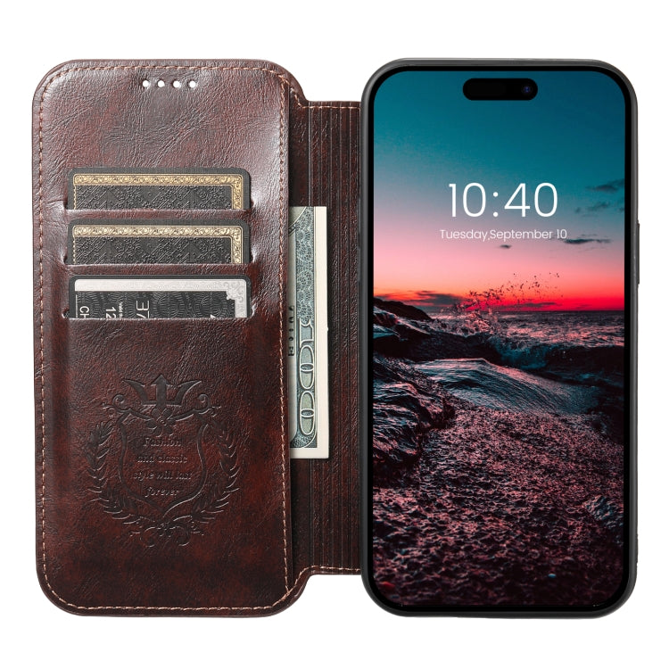 For iPhone 13 Suteni J05 Leather Magnetic Magsafe Phone Case(Brown)