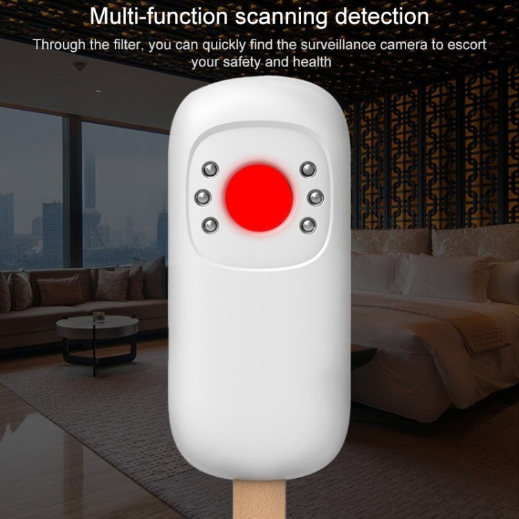 T6 Infrared Wireless Signal Detector Multi-Function Handheld Scanning Detector Anti-Monitoring Anti-Candid Anti-Tracking(White)