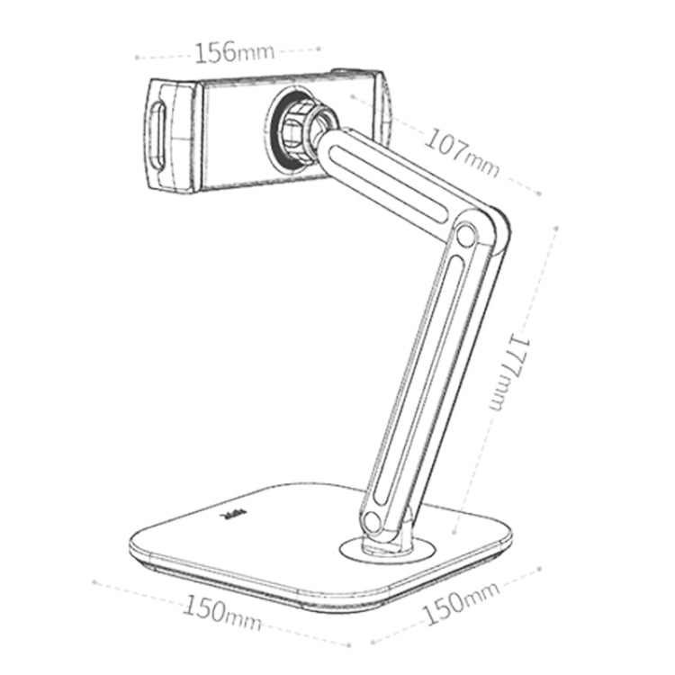 SSKY X38 Desktop Phone Tablet Stand Folding Online Classes Support, Style: Long Arm Version (White)