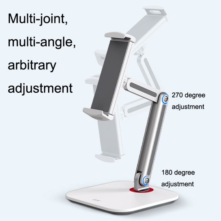 SSKY X38 Desktop Phone Tablet Stand Folding Online Classes Support, Style: Long Arm Version (White)