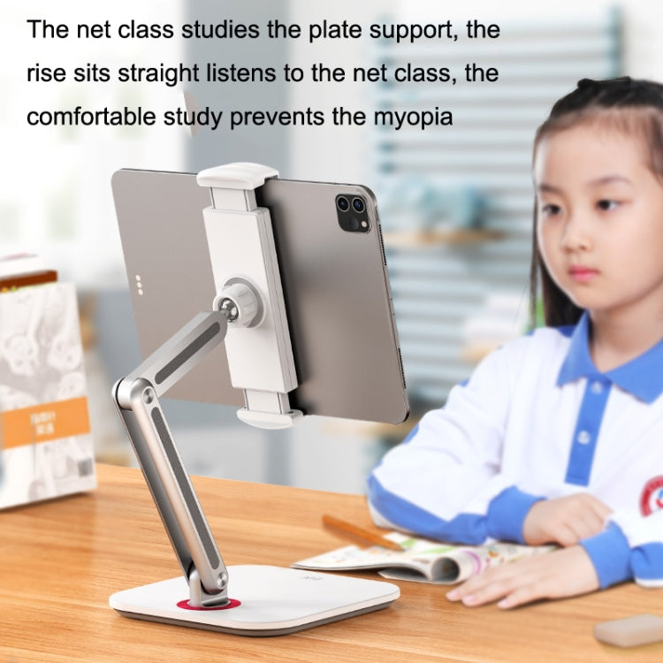 SSKY X38 Desktop Phone Tablet Stand Folding Online Classes Support, Style: Long Arm Version (White)