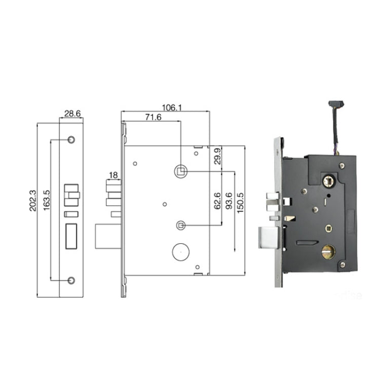 Hotel Door Lock IC Magnetic Card Smart Electronic Proximity Card Locks(Gold)