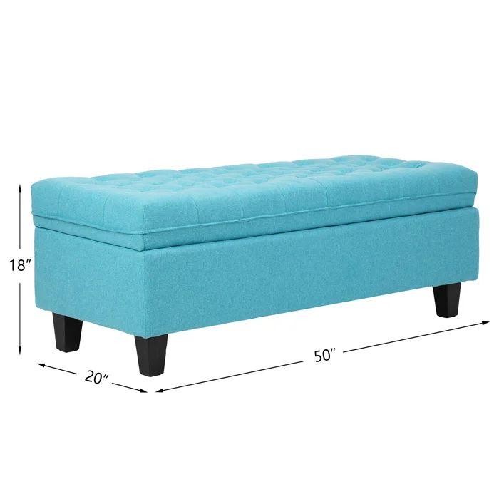 Wide Tufted Rectangle Compartment Ottoman, 50'