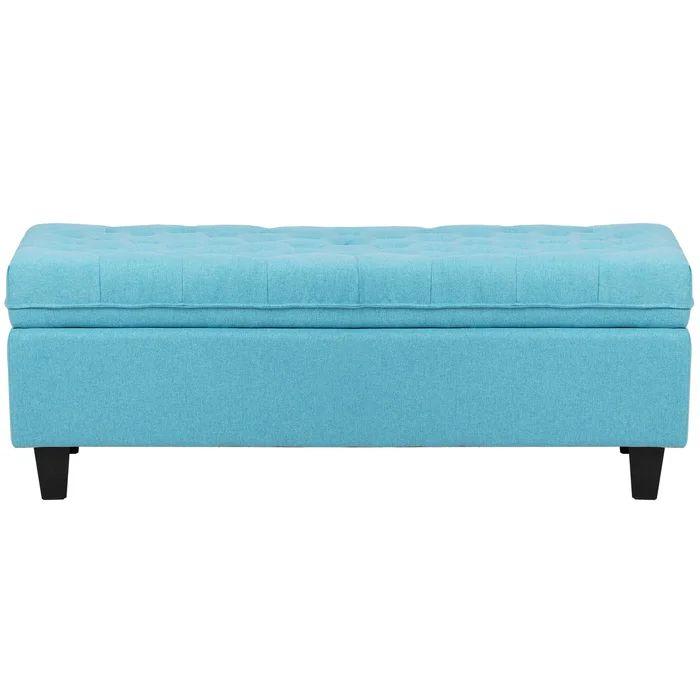 Wide Tufted Rectangle Compartment Ottoman, 50'