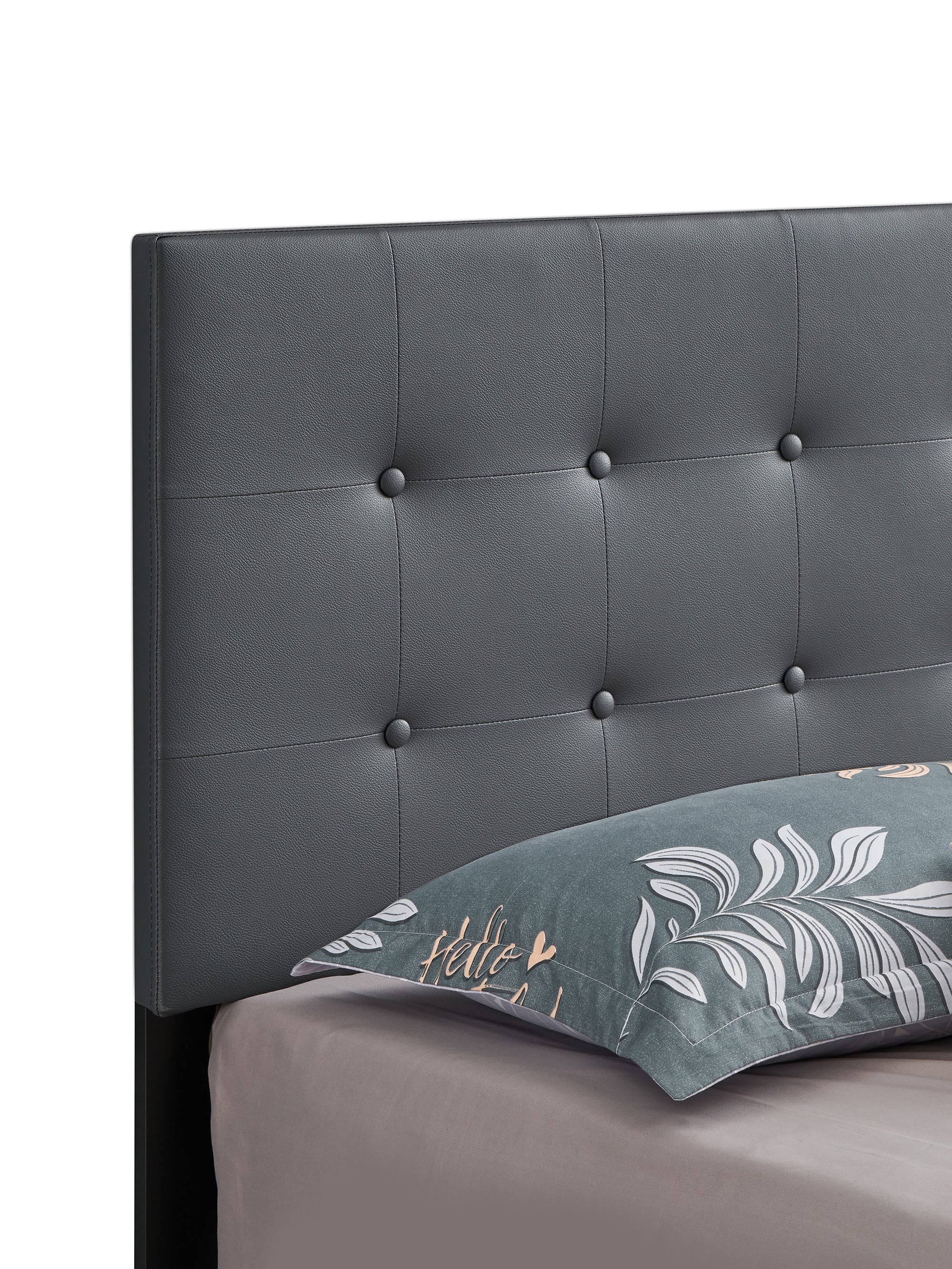 Caldwell Faux Leather Button Tufted King Panel Bed - Final Clearance