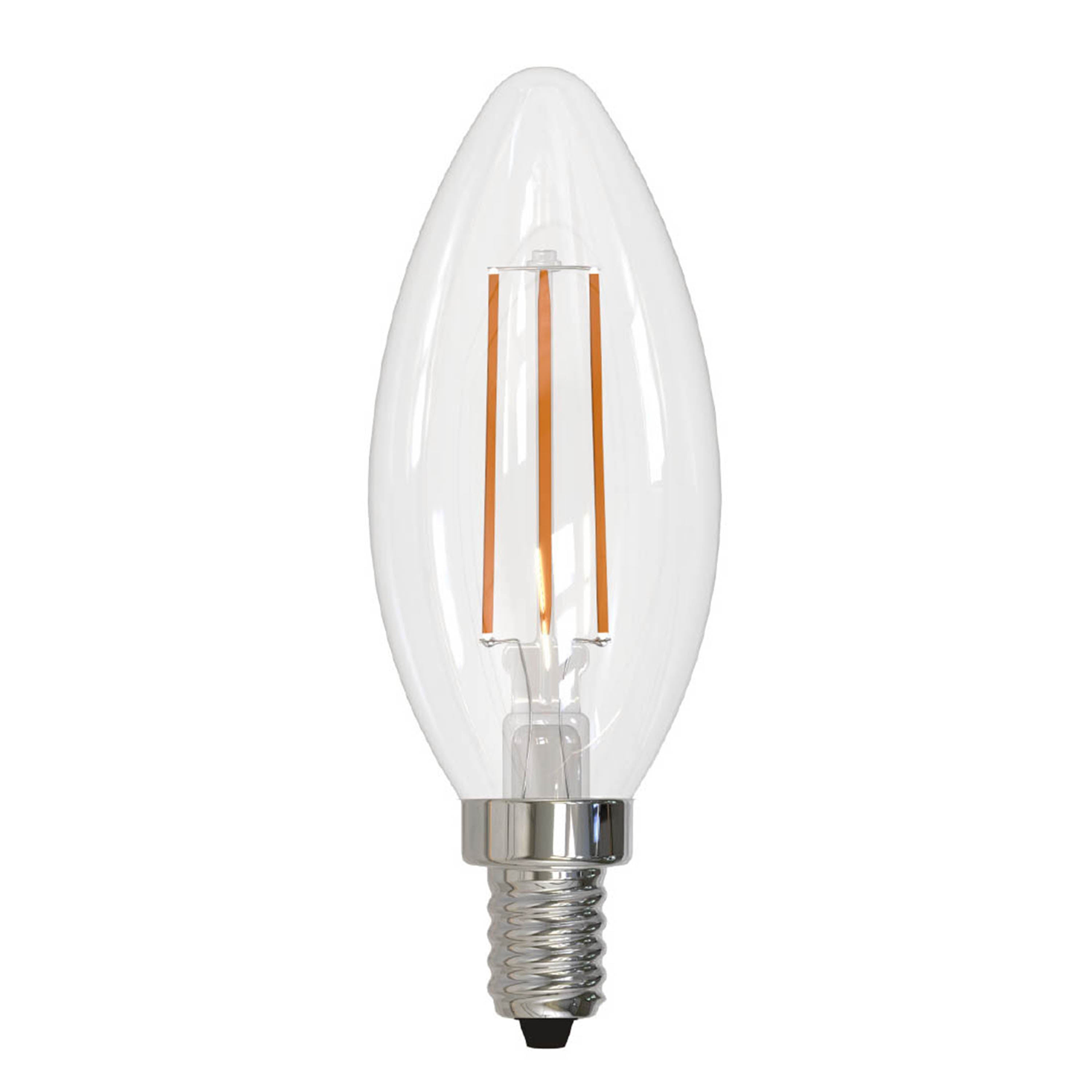 Bulbrite LED5B11/40K/FIL/E12/3 5W LED B11 4000K Filament Bulb E12 Base Clear Fully Compatible Dimming 120V (776931)