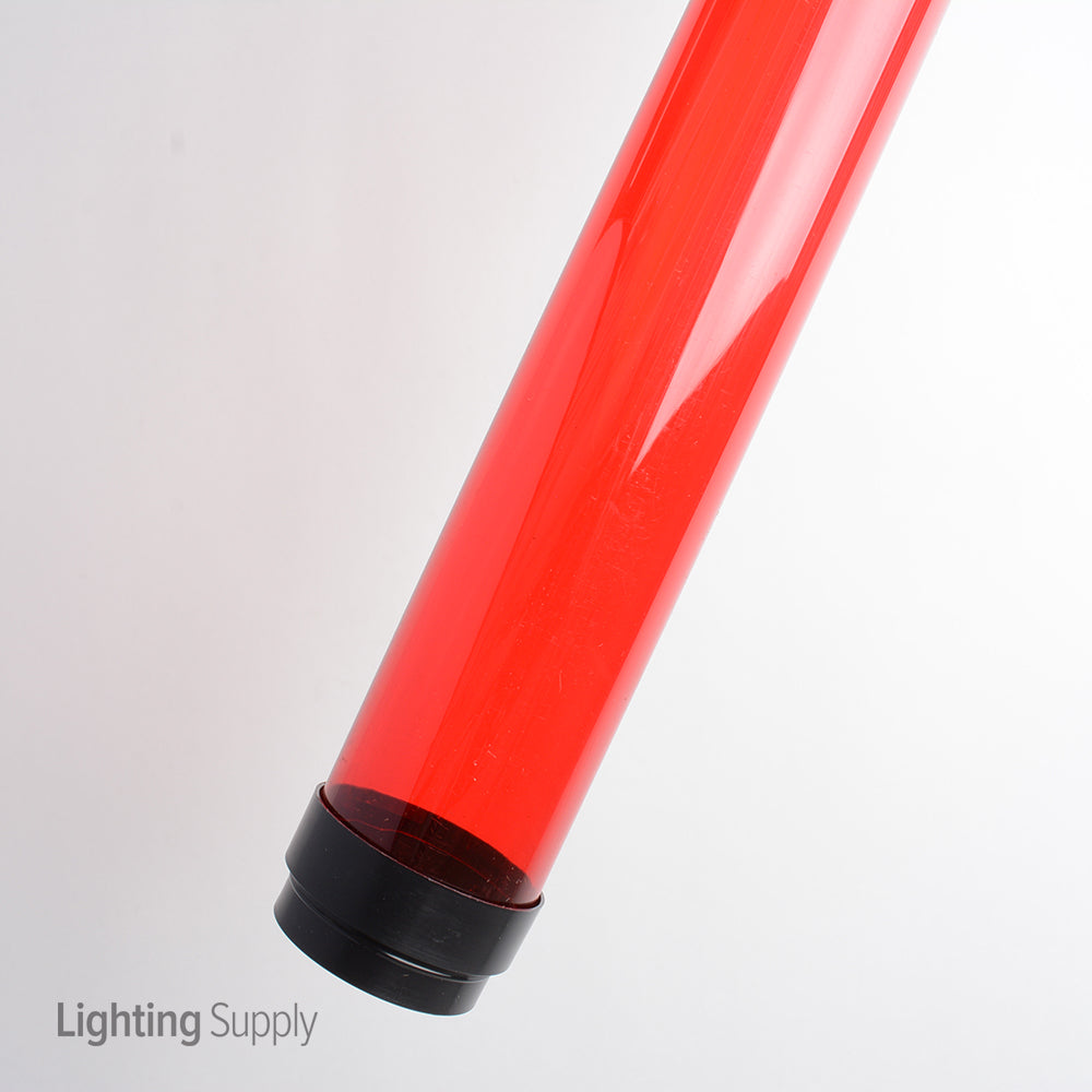 Standard 96 Inch Red Fluorescent T12 Tube Guard With End Caps (T12-REDF96)