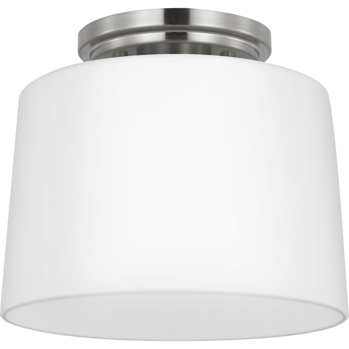 Progress Lighting Adley Collection One-Light Flush Mount Clost-To-Ceiling Fixture Brushed Nickel (P350260-009)