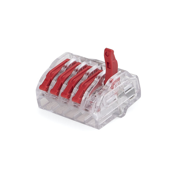 HellermannTyton Helacon Releasable Wire Connector 5-Port (PC And PA66) Clear 30 Per Package (148-90061)