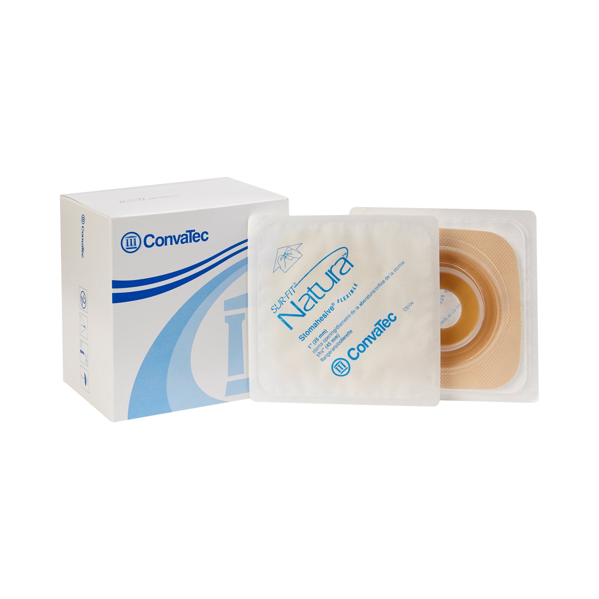 Sur-Fit Natura? Colostomy Barrier With 1 Inch Stoma Opening, Tan, 10 ct