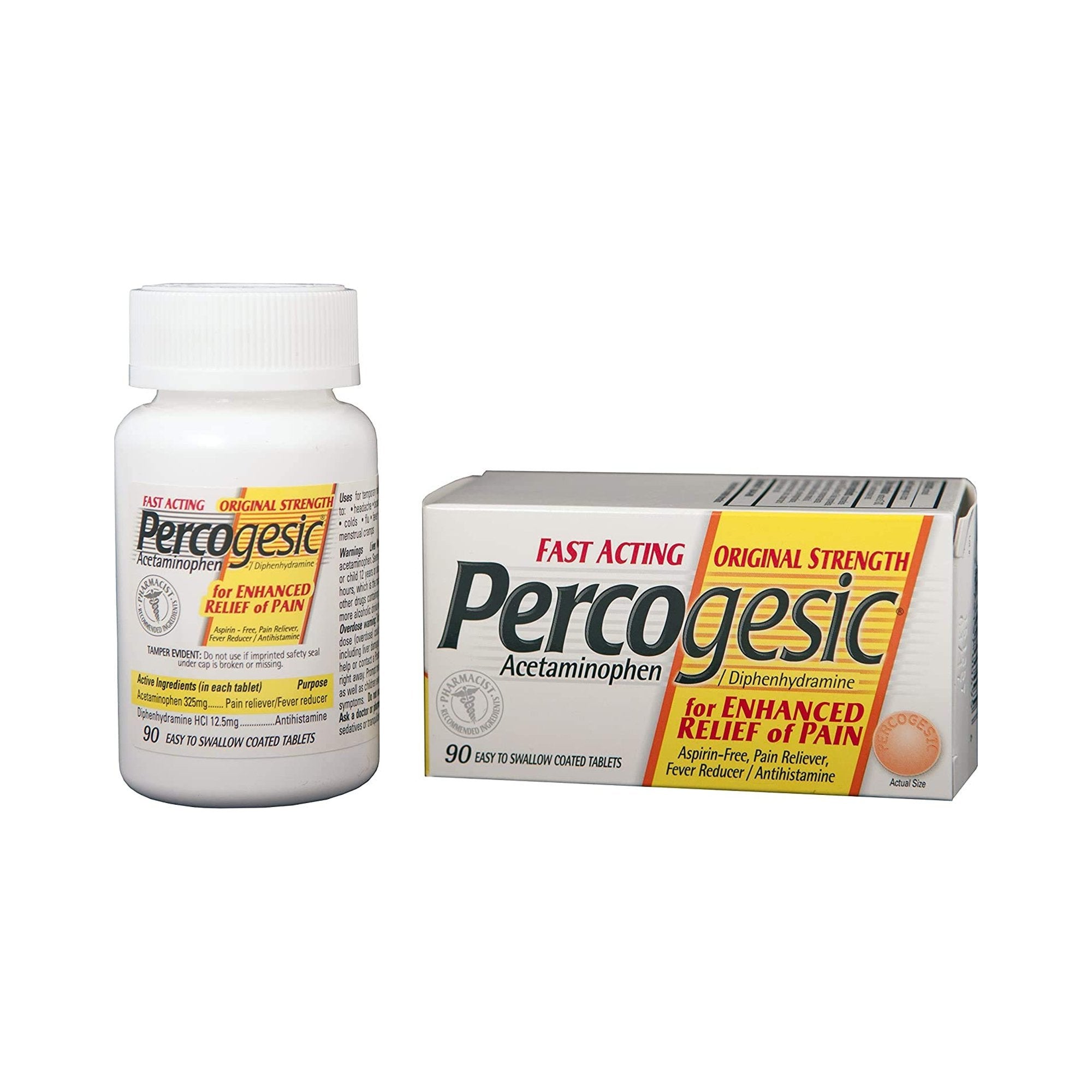Percogesic? Acetaminophen / Diphenhydramine Pain and Allergy Relief, 90 ct