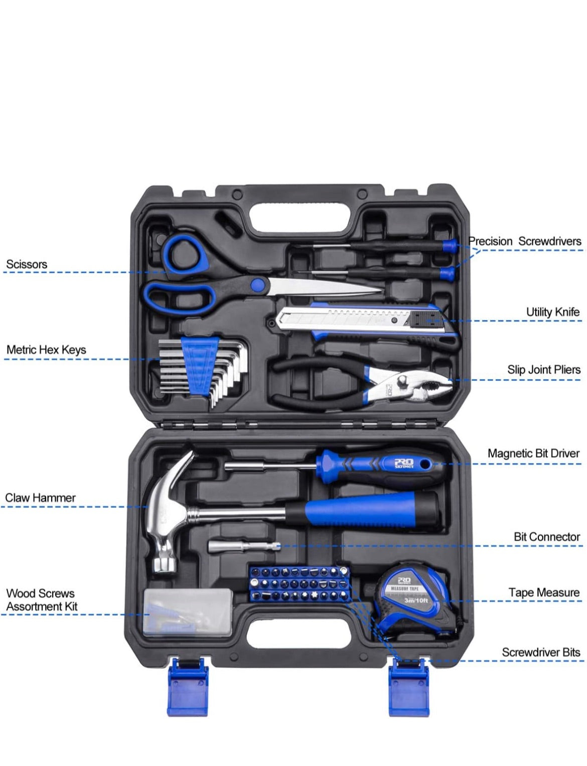 49-Piece Home Tool Kit, General Household Repair Tool Set with Tool Box Storage Case