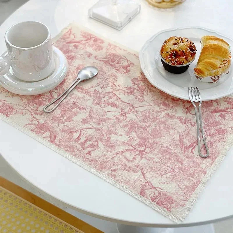 Afralia? Cotton Linen Place Mat Set - Tableware Cushion for Kitchen Dining