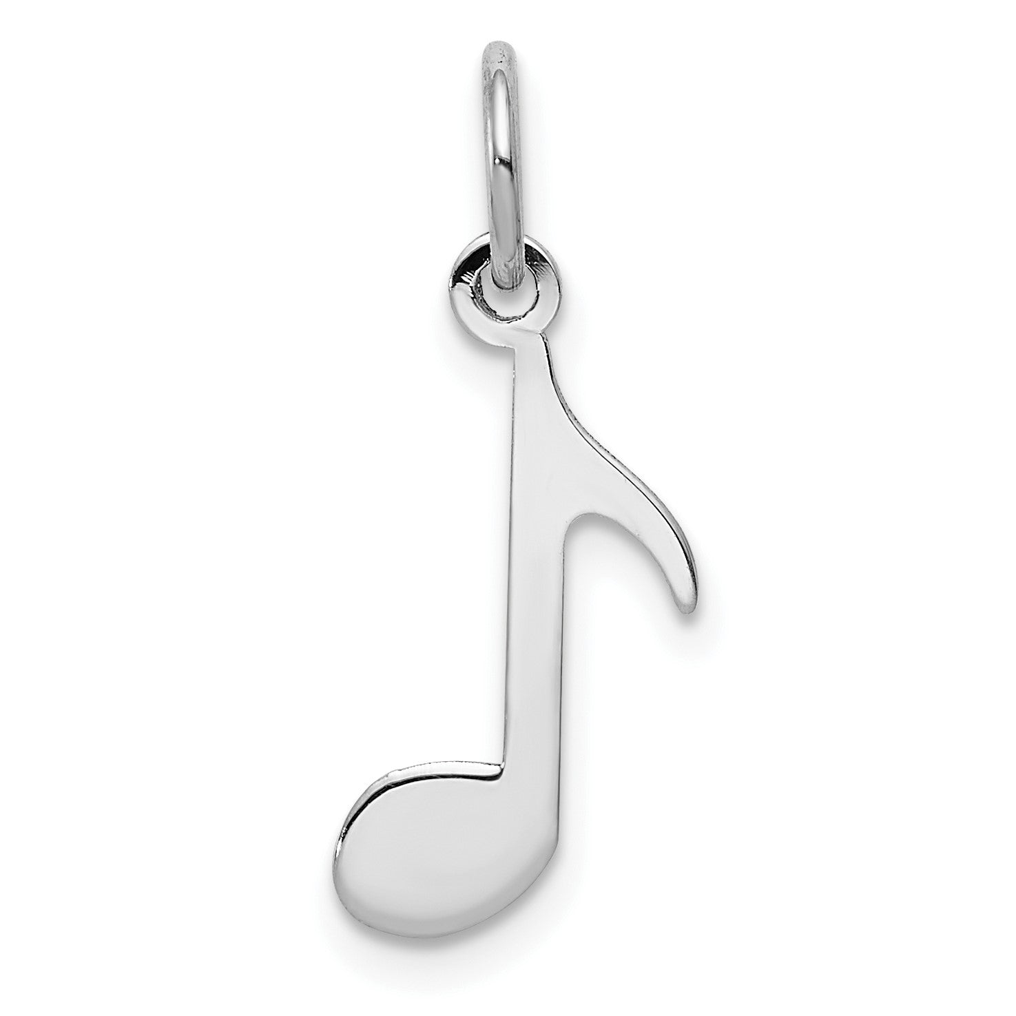 14KT White Gold 21X10MM Musical Note Pendant. Chain Not Included