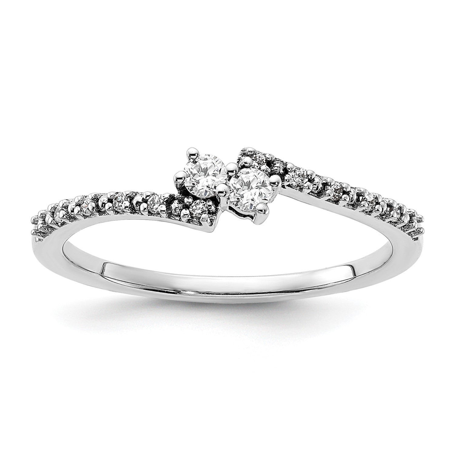 1/6 CTW Diamond Promise Ring in 14KT White Gold; Size 7