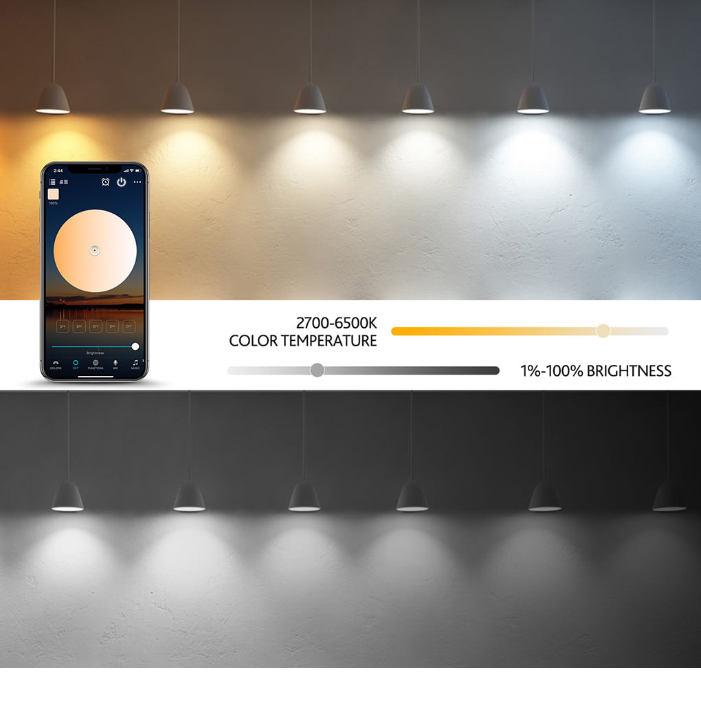 LuxFond Smart RGBWW LED Light Bulb White Color Temperature