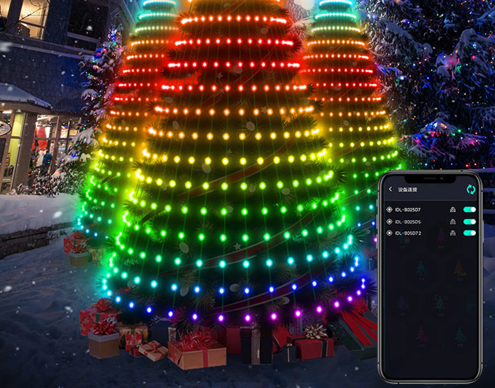 LuxFond RGB APP and Remote Controllable Smart Christmas Tree Lighting 2