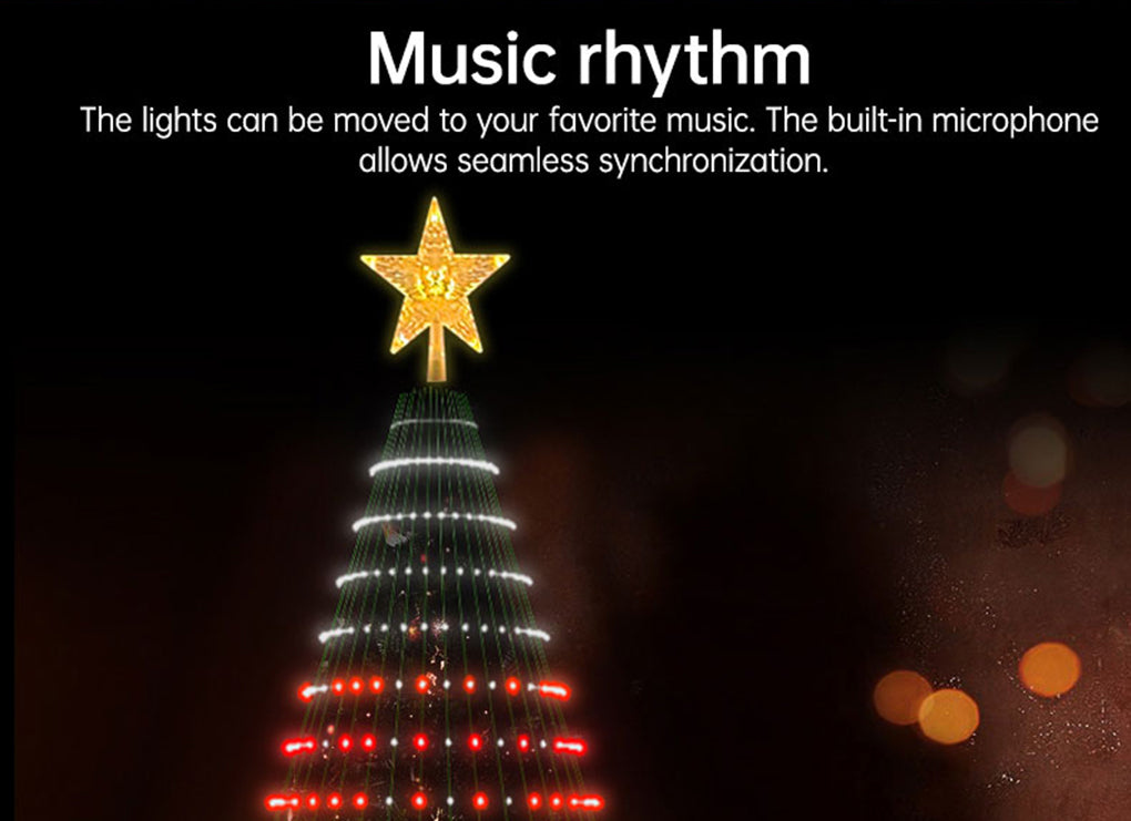 LuxFond RGB APP and Remote Controllable Smart Christmas Tree Lighting with Music Rhythm