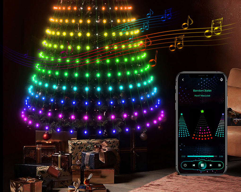 LuxFond RGB APP and Remote Controllable Smart Christmas Tree Lighting with Music Rhythm 2