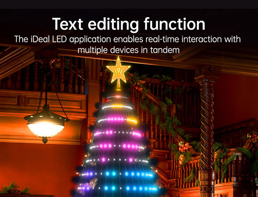 LuxFond RGB Christmas Tree Lighting with APP and Remote Controller and Text Editing